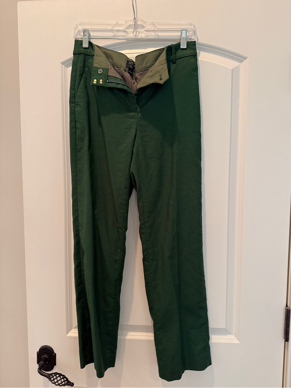 J. Crew Factory Dark Green Ankle Chinos